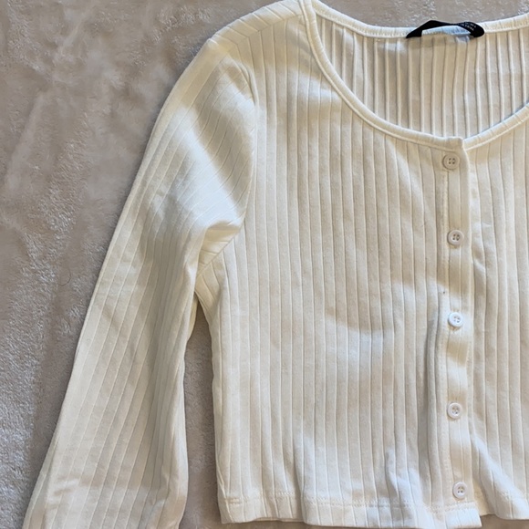 White ribbed cardigan - Picture 2 of 2